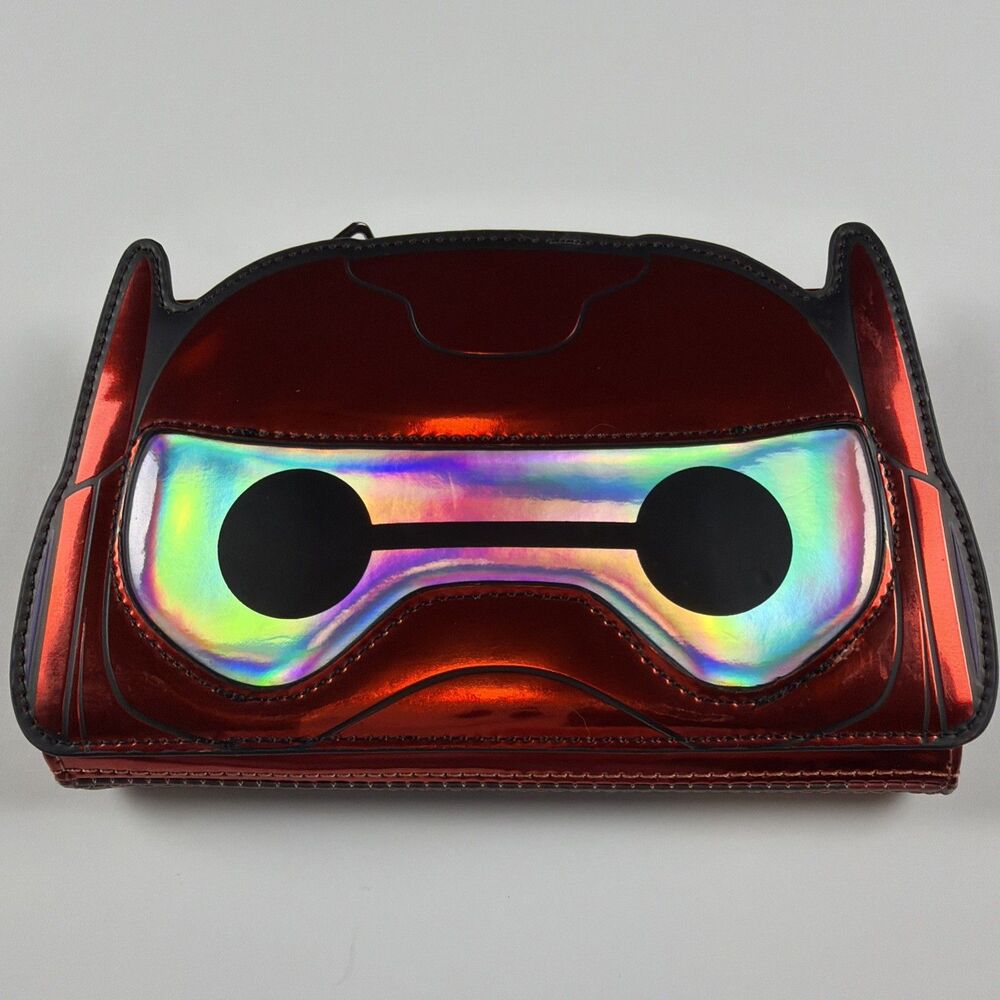 Disney Loungefly Big Hero Six Baymax Battle Mode Cosplay Wallet Red Iridescent - Picture 2 of 11